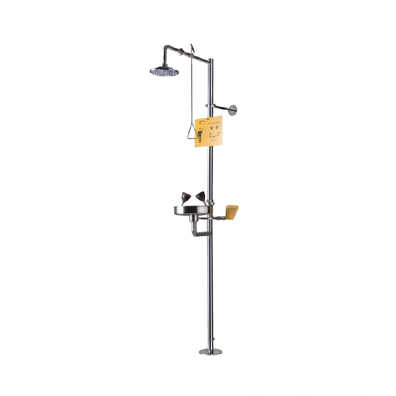 Rheoli Traed Golchwr Llygaid Brys Dur Di -staen a Gorsaf Gawod ar gyfer Labordy